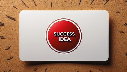 Success Idea Concept Illustration with Red Circle and Shadow on Wooden Background - Perfect for Business, Marketing, and Innovation Projects.