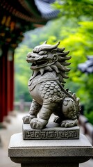 Stone Lion Temple Garden Korea Shrine
