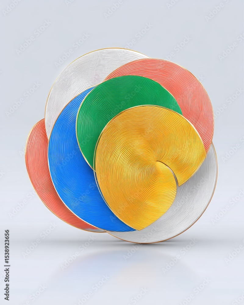 Poster Abstract 3D Composition of Interlocking Arcs and Circles with Radial Patterns