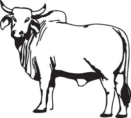 cow action silhouette vector design unique