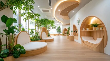 A luxurious and contemporary cat play area with comfortable, cushioned nooks designed for feline relaxation and recreation.
