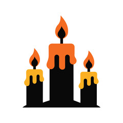 Candles colorful vector art illustration