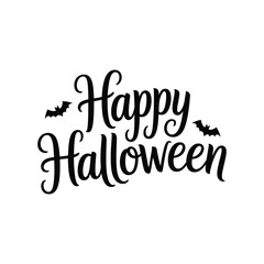 Fototapeta premium Happy Halloween typography silhouette vector art illustration