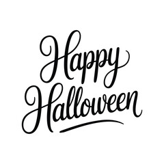 Happy Halloween typography silhouette vector illustration