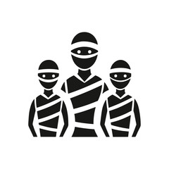 Mummies silhouette vector art illustration 
