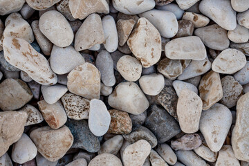Pebbles on the beach close-up