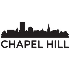Obraz premium Chapel Hill skyline horizontal banner. Chapel Hill, NC. Vector template for your design. Vector black silhouette. with white background