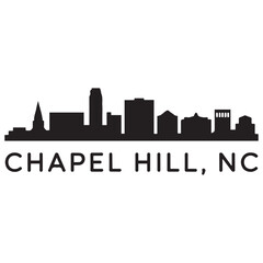 Fototapeta premium Chapel Hill skyline horizontal banner. Chapel Hill, NC. Vector template for your design. Vector black silhouette. with white background