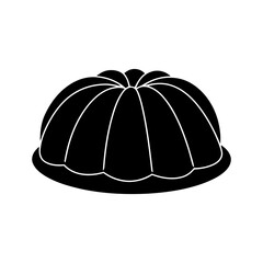 Black jelly dessert icon isolated on white background. Vector illustration.