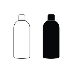 Bottle vector icon set.  Water bottle vector icon. Plastic bottle icon vector. Glass bottle icon.