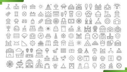 Diverse Icon Set for Urban, Recreational, and Cultural Landmarks