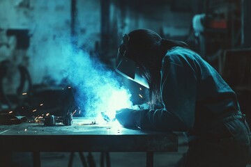 Pixel Perfect Picture of Welder Woman Working in the Workshop