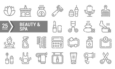 25 Beauty & Spa Line Icons for Your Business.