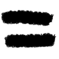 Two parallel black brush strokes with fuzzy rough texture on white background, minimal abstract shape for equality, pause icon, or creative stripe element in modern design.
