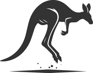 Cute animal kangaroo vector silhouette drawing