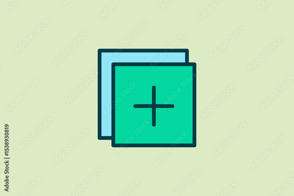 Poster plus icon. icon related to ui elements. suitable for web site, app, user interfaces,element, printab