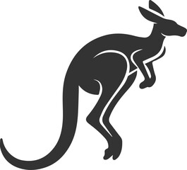 Cute animal kangaroo vector silhouette drawing