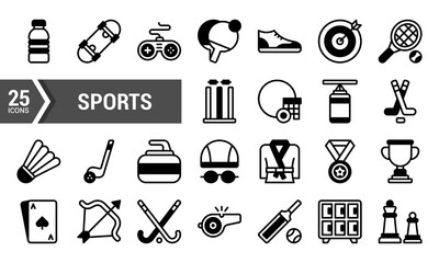 25 Sports Icons - Linear Fill Design