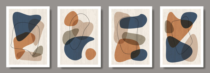 Abstract creative art posters with geometric shapes, textures and lines for interior design. Set of artistic modern trendy backgrounds. Collection of premium art design for cards, cover, banner.