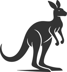 Cute animal kangaroo vector silhouette drawing
