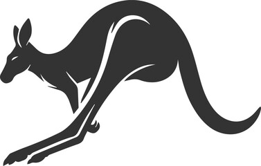 Cute animal kangaroo vector silhouette drawing