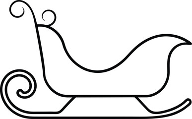 sleigh icon line art vector illustration on transparent background	

