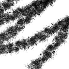  Abstract black grunge brush strokes on white background, artistic dry paint texture for design, motion or sketch effect in minimal monochrome style.