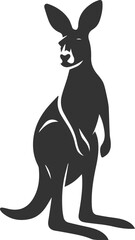 Cute animal kangaroo vector silhouette drawing