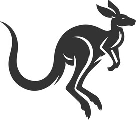 Cute animal kangaroo vector silhouette drawing