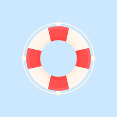 Simple flat icon of lifebuoy. Concept of safety precautions while on a ship.
