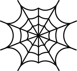 spider web icon line art vector illustration on transparent background	
