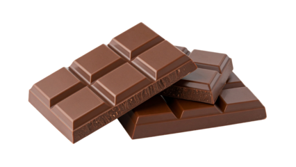 Dark chocolate bar isolated on white transparent background PNG