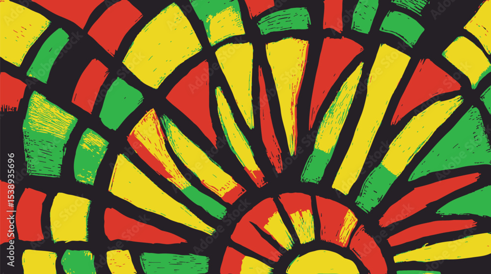 Poster abstract shapes radiating light create pattern dark backdrop