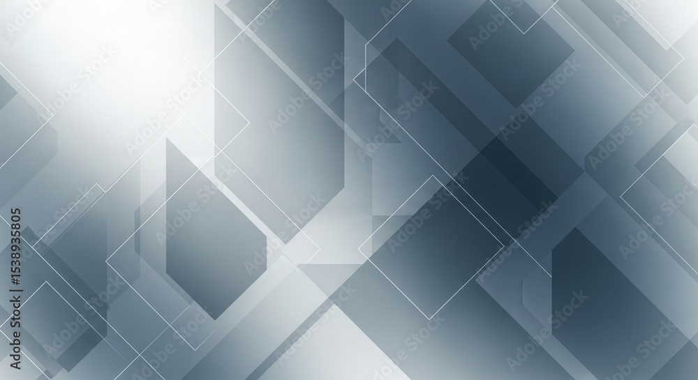 Aufkleber abstract geometric background with overlapping shapes in gray and white
