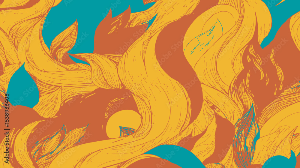 Poster colorful forms intertwine fluidly creating vibrant abstract background