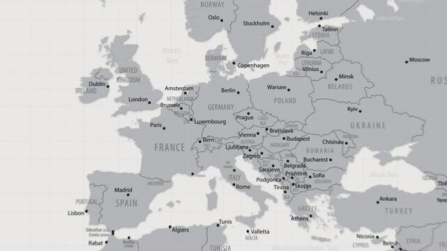 Germany on the world map. 4K animation.