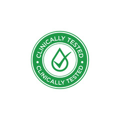 Clinically Tested Green Icon Vector.