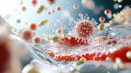 Detailed digital rendering of the intricate structure and texture of a human hair follicle, as seen under high magnification through a microscope.