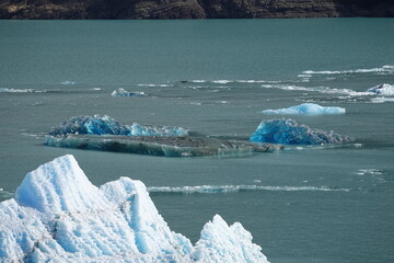 Deep Blue Icebergs at Perito Moreno Glacier, El Calafate, Argentina