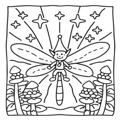 Secret Forest – Bold and Easy Coloring Pages for All Ages | Magical Nature Scenes to Color | Line art vector illustration | Forest Coloring Page | animal coloring page | Print