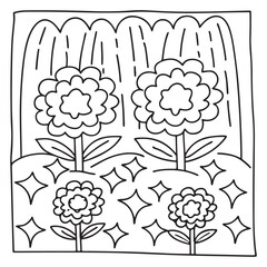 Secret Forest – Bold and Easy Coloring Pages for All Ages | Magical Nature Scenes to Color | Line art vector illustration | Forest Coloring Page | animal coloring page | Print