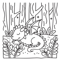 Secret Forest &ndash; Bold and Easy Coloring Pages for All Ages | Magical Nature Scenes to Color | Line art vector illustration | Forest Coloring Page | animal coloring page | Print