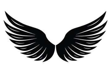 Naklejka premium Wings icon silhouette simple design vector illustration for logo branding and creative use