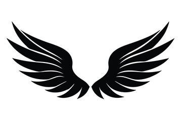Fototapeta premium Wings icon silhouette simple design vector illustration for logo branding and creative use