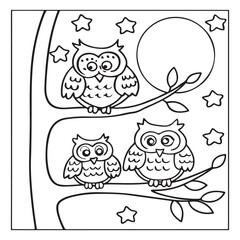 Secret Forest – Bold and Easy Coloring Pages for All Ages | Magical Nature Scenes to Color | Line art vector illustration | Forest Coloring Page | animal coloring page | Print