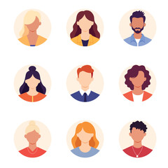 Human avatar. People icon. Profile user sign, flat illustration