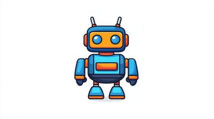 Obraz premium A colorful robot character designed with retro features, showcasing creativity and innovation in technology.