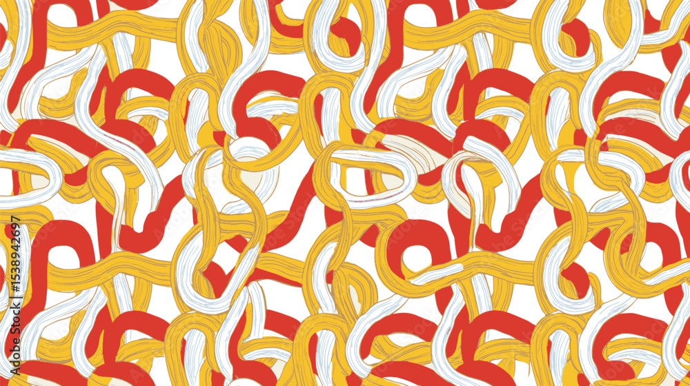 Poster wavy strands intertwine creating vibrant repeating background pattern design