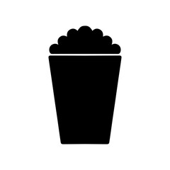 Popcorn box silhouette vector flat illustration design.