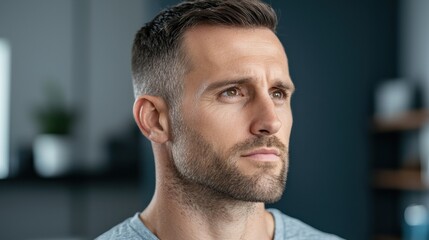 Obraz premium Dramatic hair regrowth transformation showcased in a patient testimonial with compelling before-and-after photographs